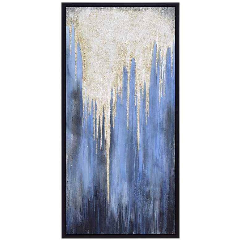 Image 3 Snowy Drip 1 48 inchH Textured Metallic Framed Canvas Wall Art