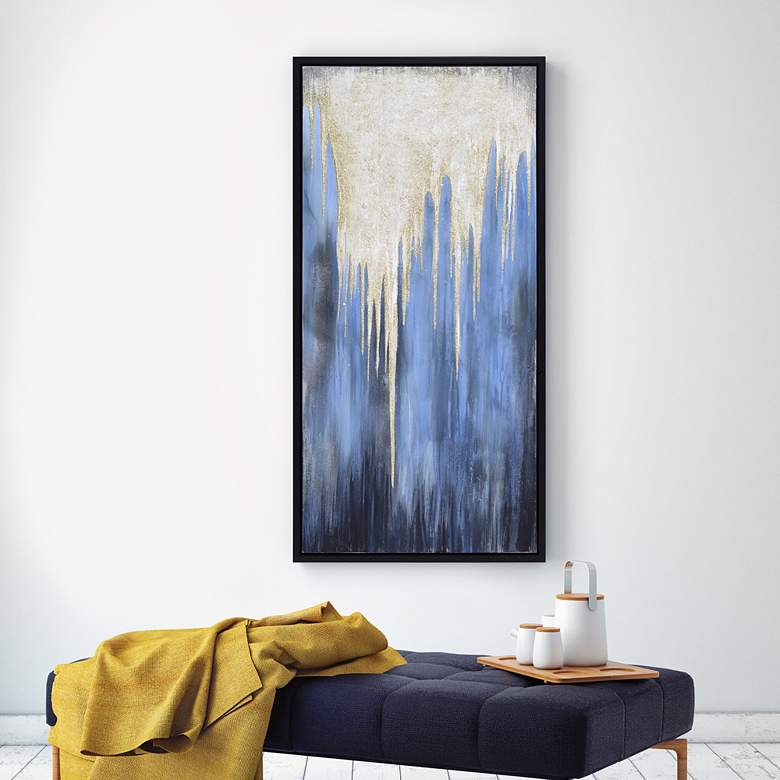 Image 2 Snowy Drip 1 48"H Textured Metallic Framed Canvas Wall Art