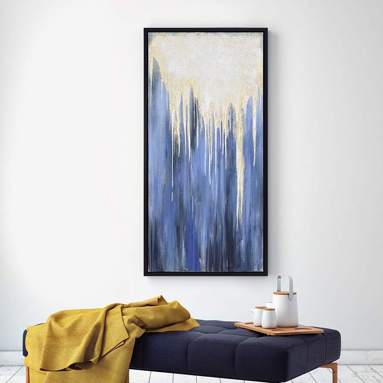 Image 2 Snowy Drip 2 48"H Textured Metallic Framed Canvas Wall Art