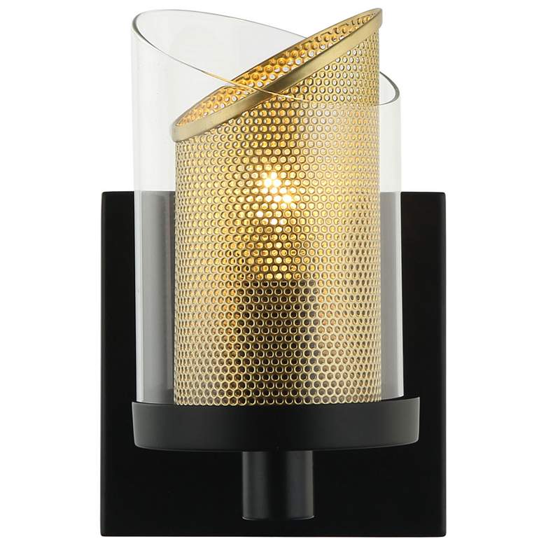 Image 1 So Inclined Bath Light - Black &#38; Gold