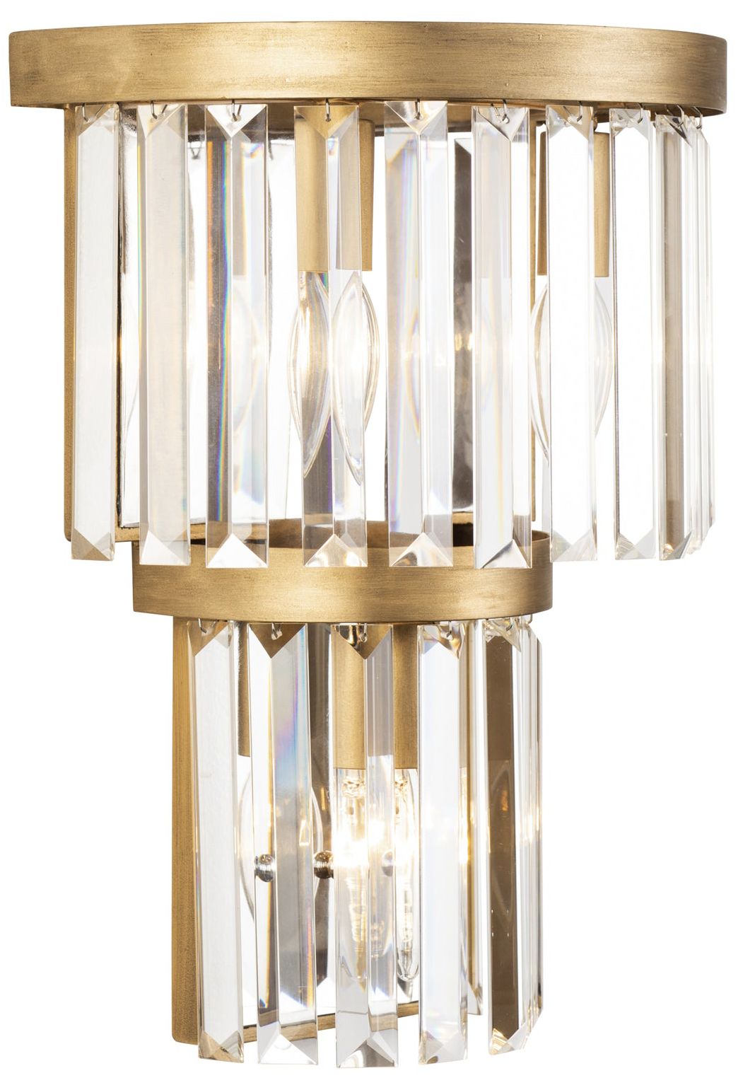 Image 2 Social Club 14"H Havana Gold and Crystal 2-Tier Wall Sconce more views