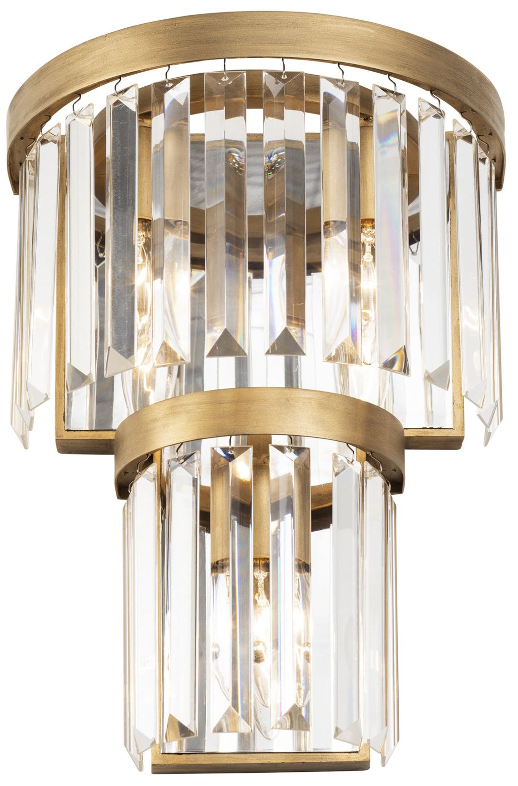 Image 3 Social Club 14"H Havana Gold and Crystal 2-Tier Wall Sconce more views