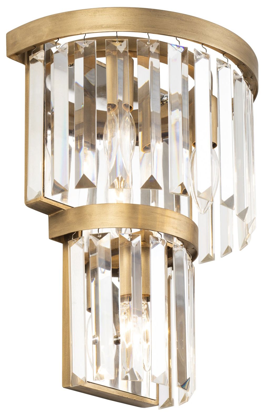 Image 4 Social Club 14"H Havana Gold and Crystal 2-Tier Wall Sconce more views