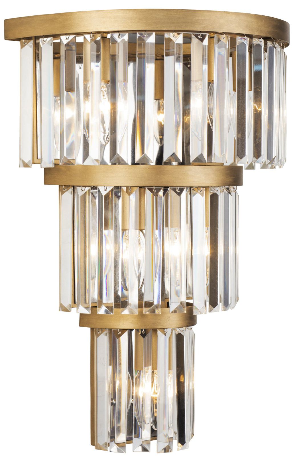 Image 2 Social Club 21"H Havana Gold and Crystal 3-Tier Wall Sconce more views