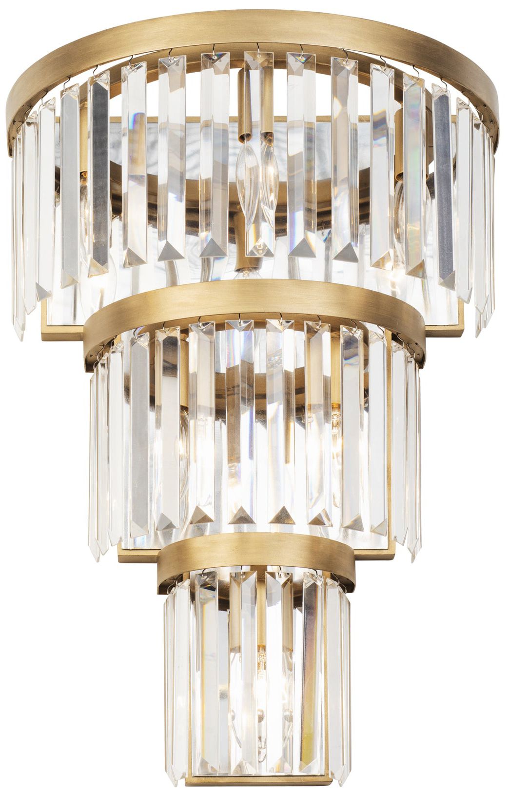 Image 3 Social Club 21"H Havana Gold and Crystal 3-Tier Wall Sconce more views