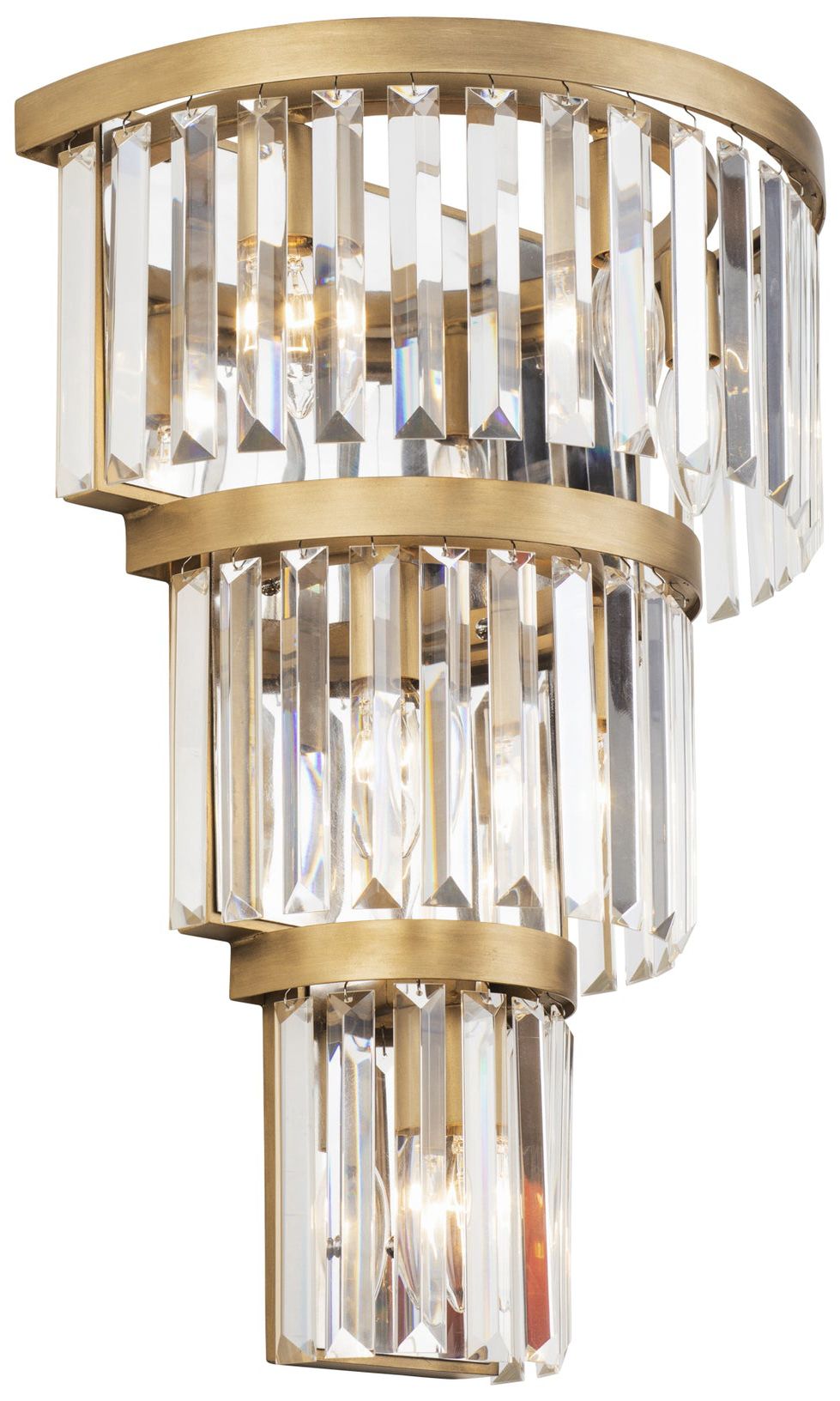 Image 4 Social Club 21"H Havana Gold and Crystal 3-Tier Wall Sconce more views