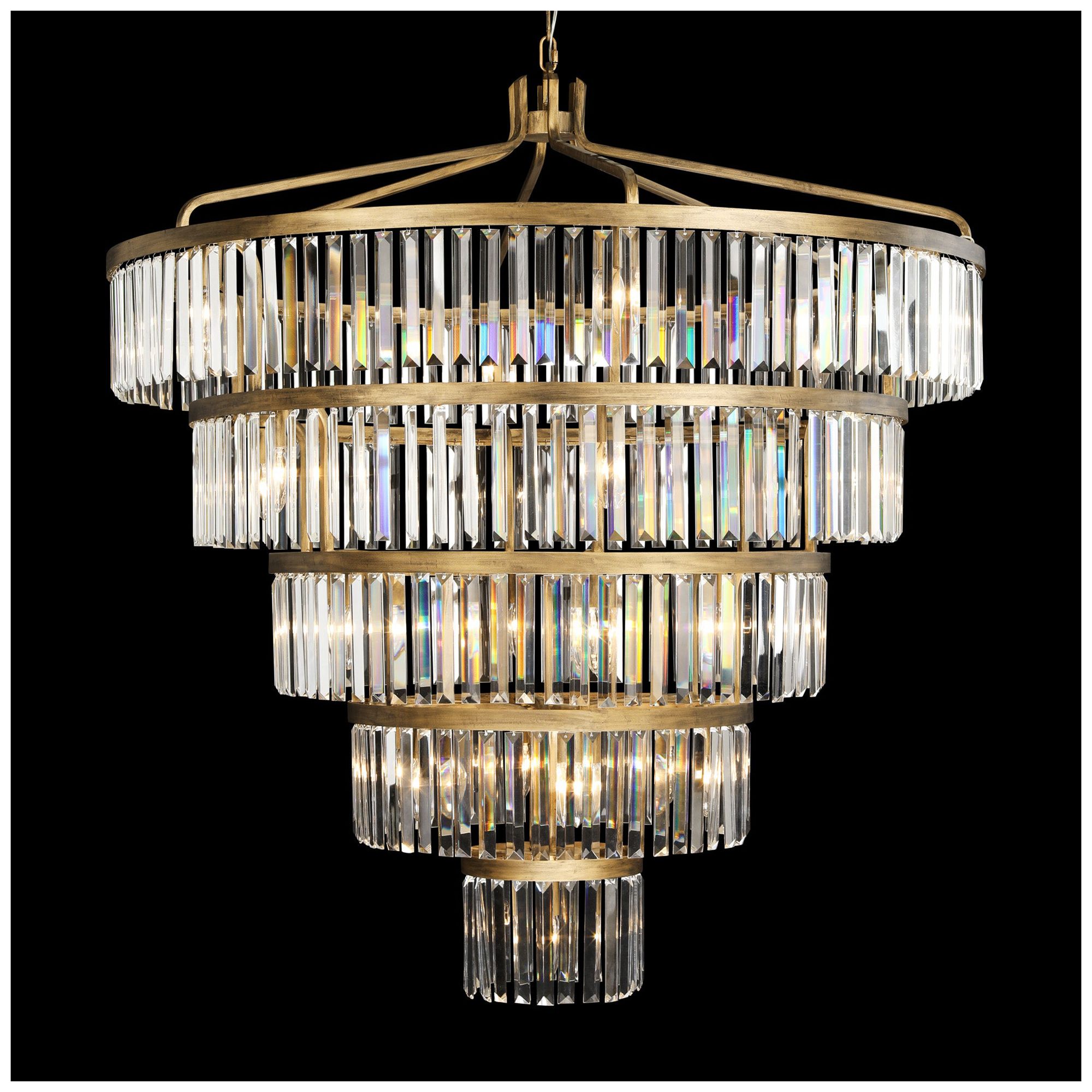 Image 2 Social Club 25-Light 5-Tier Gold and Crystal Glam Chandelier more views