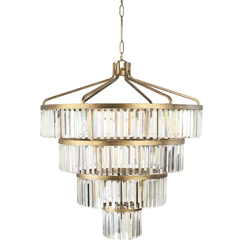 Image 2 Social Club 36"W Havana Gold Crystal 4-Tier Pendant Light