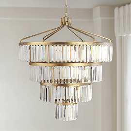 Vienna Full Spectrum Luxum 23 1/2" Brass 8-Light Crystal Chandelier