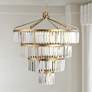 1_Social Club 36"W Havana Gold Crystal 4-Tier Pendant Light