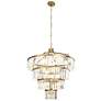 3_Social Club 36"W Havana Gold Crystal 4-Tier Pendant Light more views