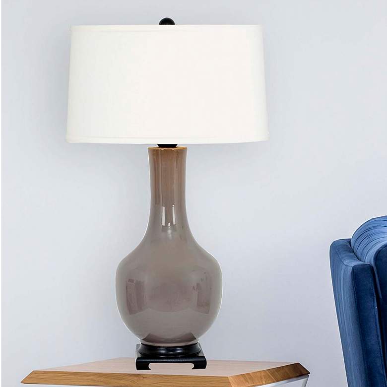 Image 1 Socialite Dark Taupe Ceramic Table Lamp