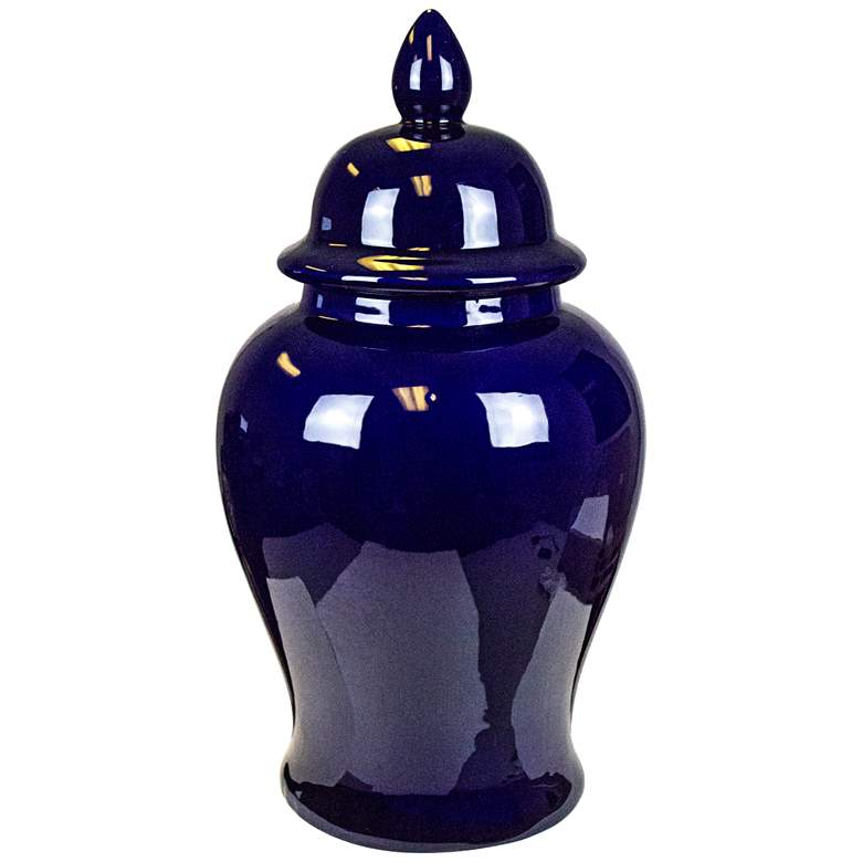 Image 1 Socorro Cobalt Blue 19 inch High Ceramic Temple Jar