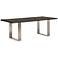 Sodo 86 1/2"W Brushed Charcoal Oak and Nickel Dining Table