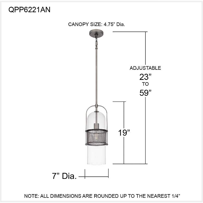 Image 7 Soffer 1-Light Antique Nickel Mini Pendant Light more views