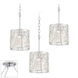 Soffi Three 8&quot; Wide Chrome and Crystal Multi-Light Swag Chandelier