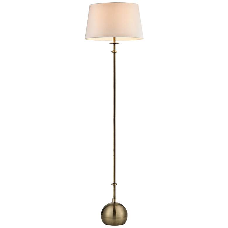 Image 1 Sofi Orb Base Antique Brass Metal Floor Lamp