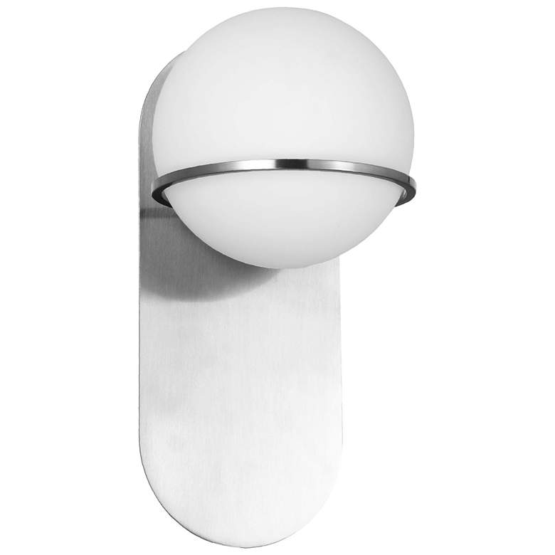 Image 1 Sofia 12" High Polished Chrome Vertical Wall Sconce With White Glass