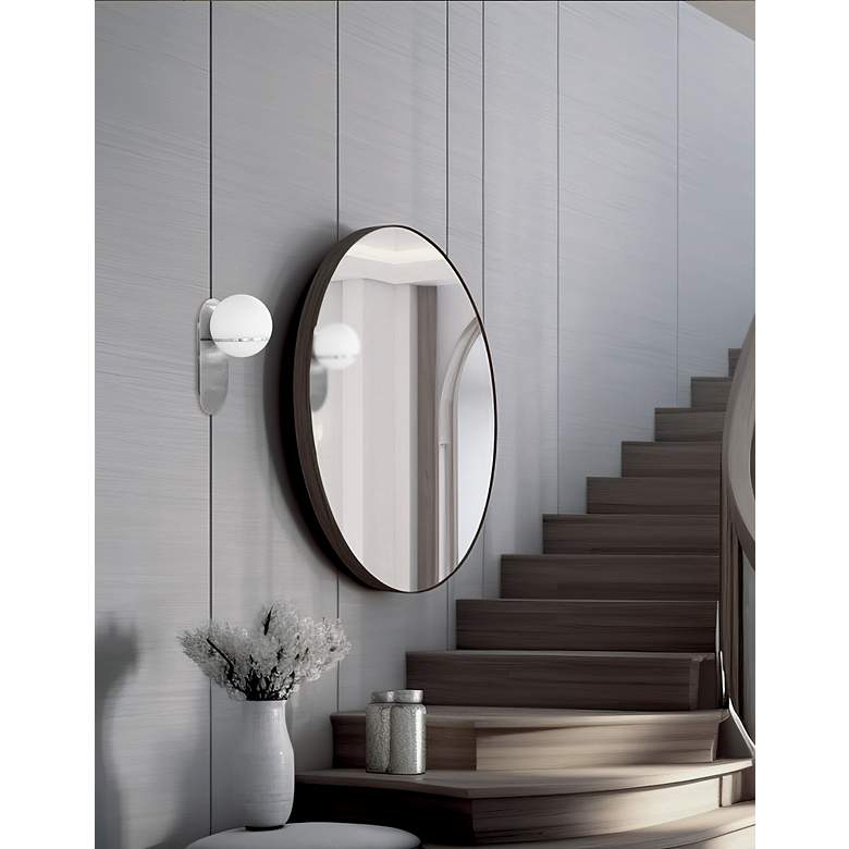 Image 2 Sofia 12" High Polished Chrome Vertical Wall Sconce With White Glass more views