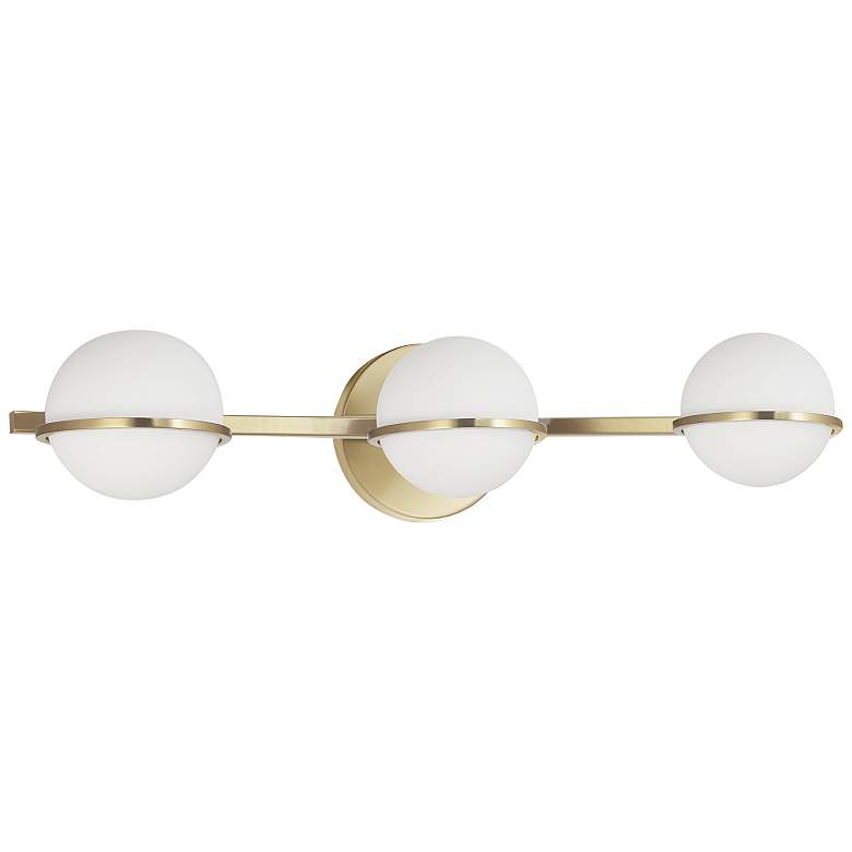 Image 1 Sofia 23 inch Wide Electroplated Aged Brass 3-Light Bath Light