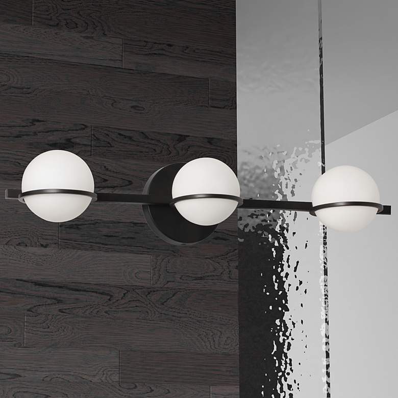Image 3 Sofia 23" Wide Painted Black 3-Light Bath Light more views