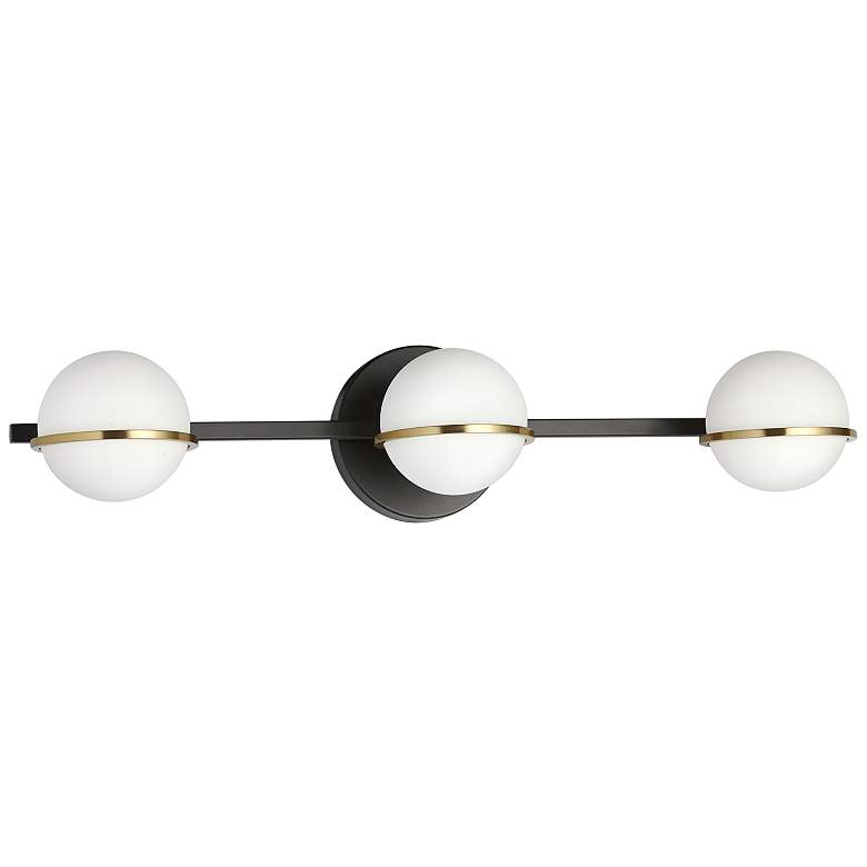 Image 1 Sofia 23 inch Wide Painted Black Aged Brass 3-Light Bath Light