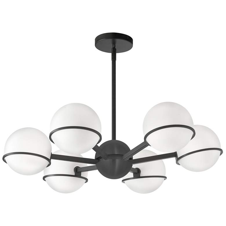 Image 1 Sofia 28" Wide 6 Light Matte Black Chandelier