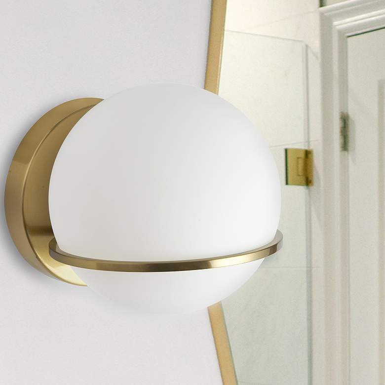 Image 1 Sofia 6" High Aged Brass Wall Sconce