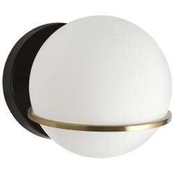 Sofia 6&quot; High Matte Black &#38; Aged Brass Wall Sconce