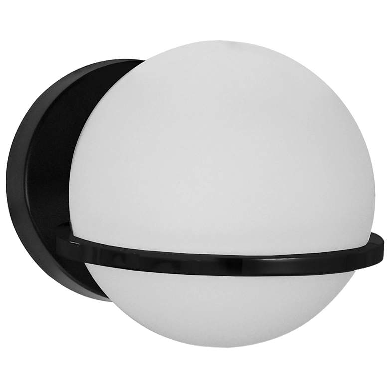 Image 2 Sofia 6" High Matte Black Globe Wall Sconce