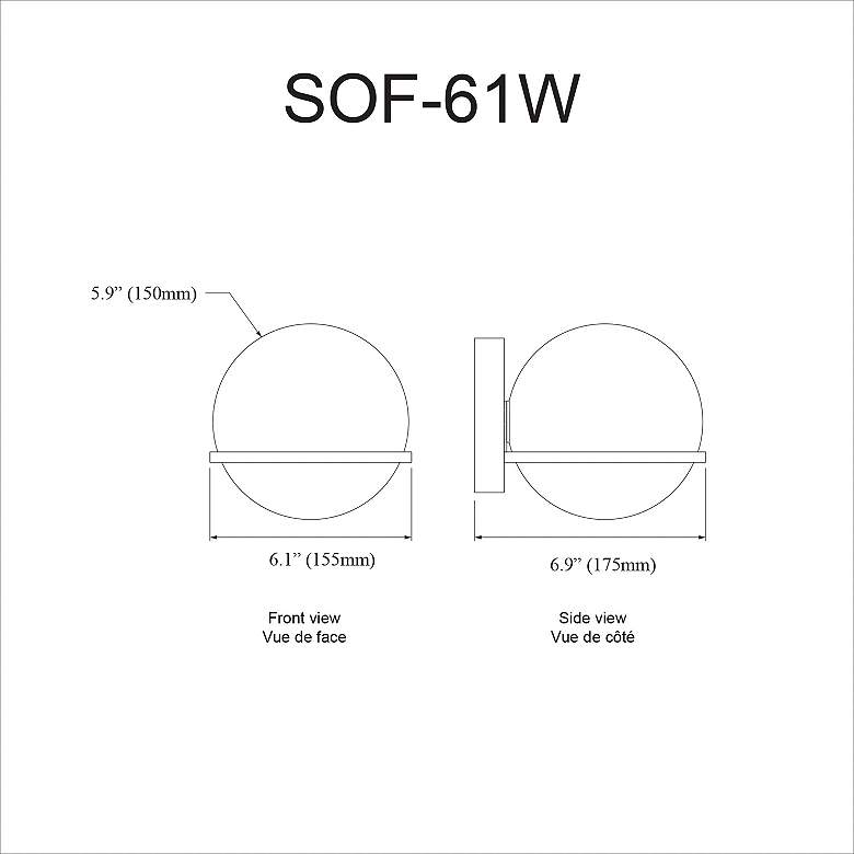 Image 3 Sofia 6" High Polished Chrome Wall Sconce more views