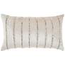 Sofia Beige Beaded Stripes 21" x 12" Throw Pillow