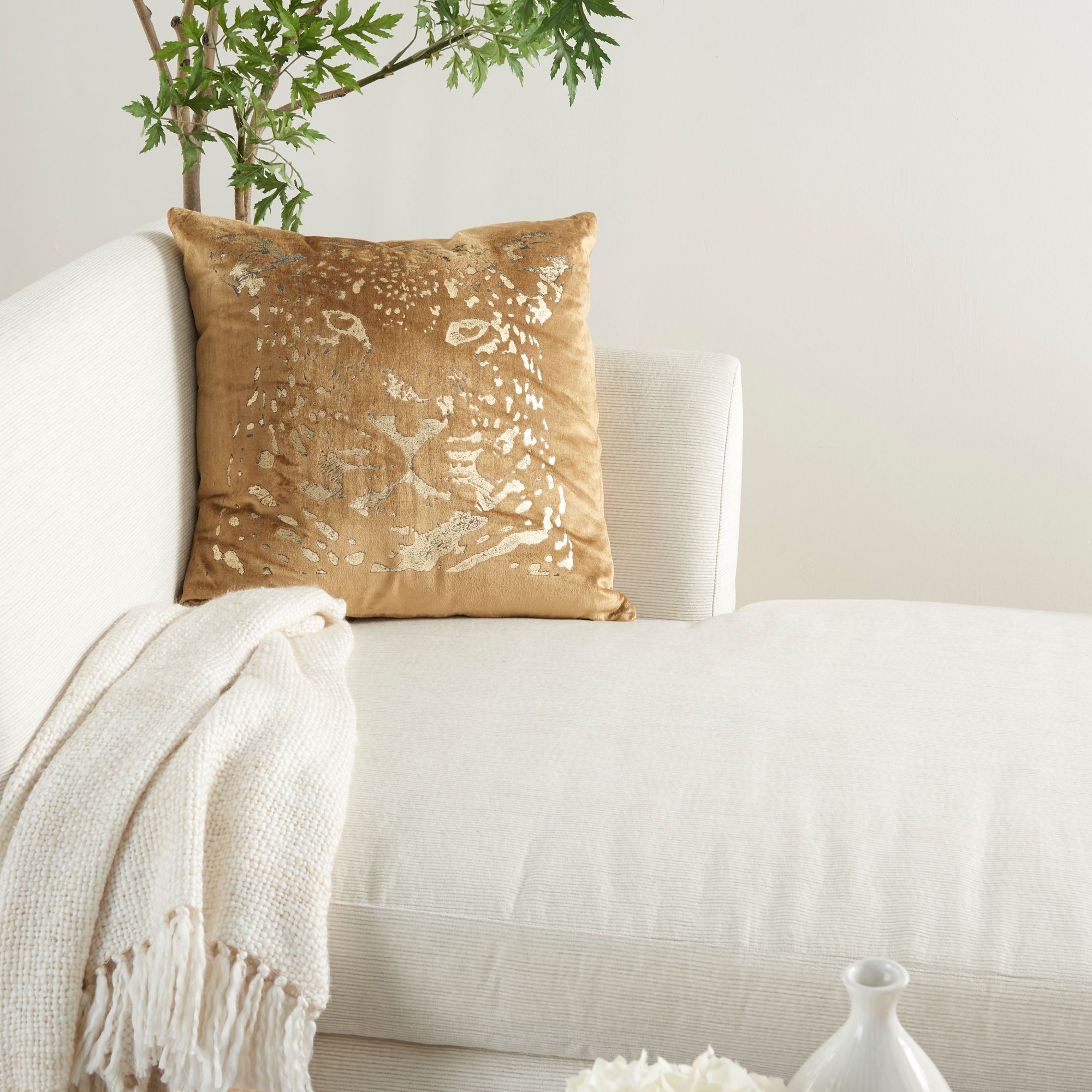 White glam 2024 throw pillows