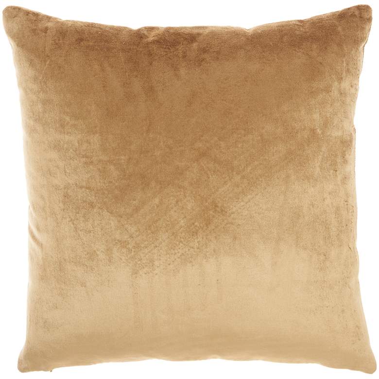 Image 4 Sofia Beige Gold Foil Print Leopard 20" Square Throw Pillow more views