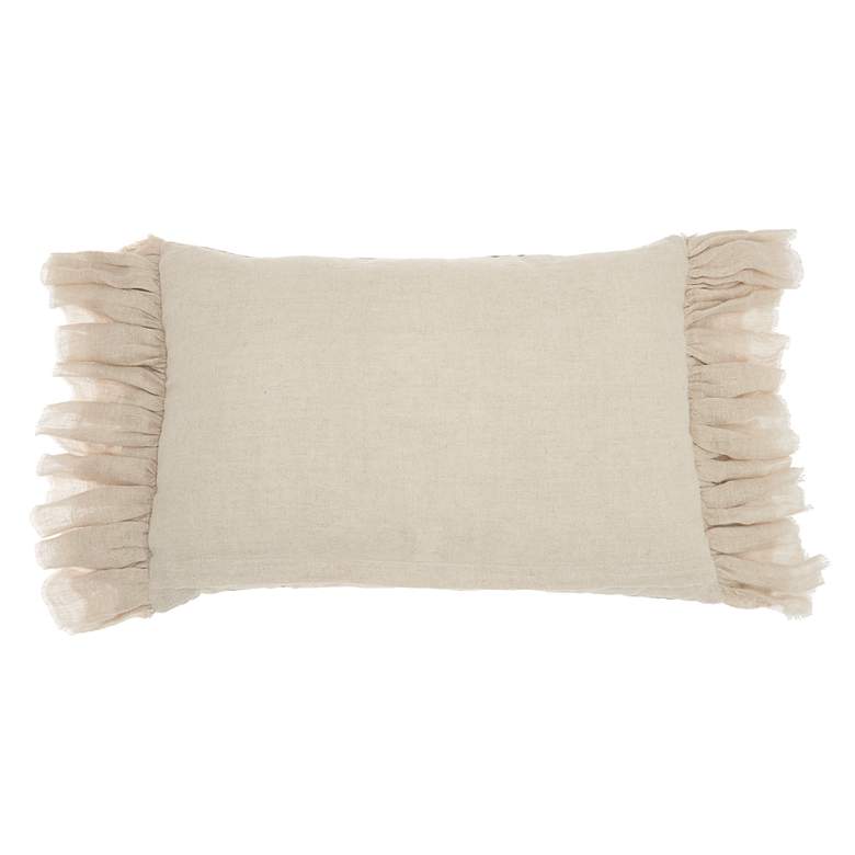 Image 4 Sofia Blush Stitch Velvet Frills 22"x14" Throw Pillow more views