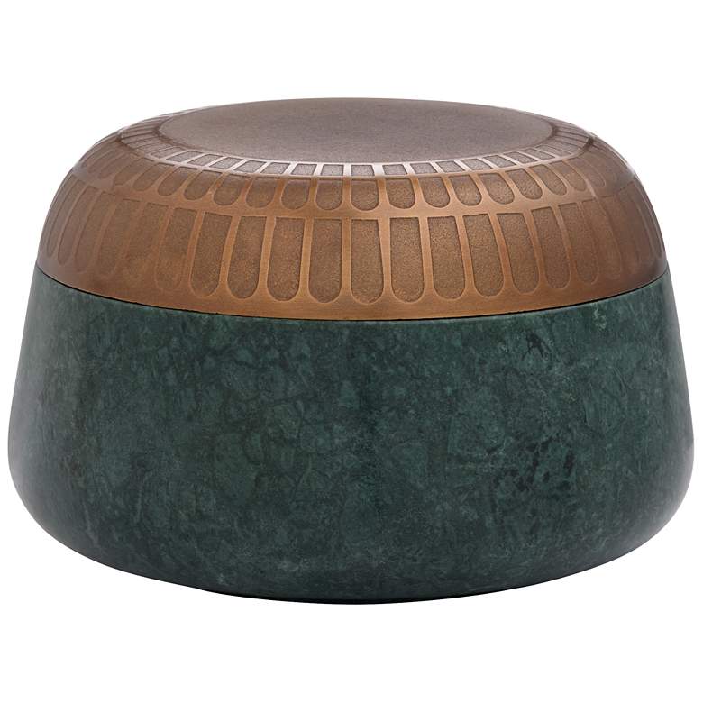 Image 1 Sofia Box - Dark Green - Antique Brass - Small