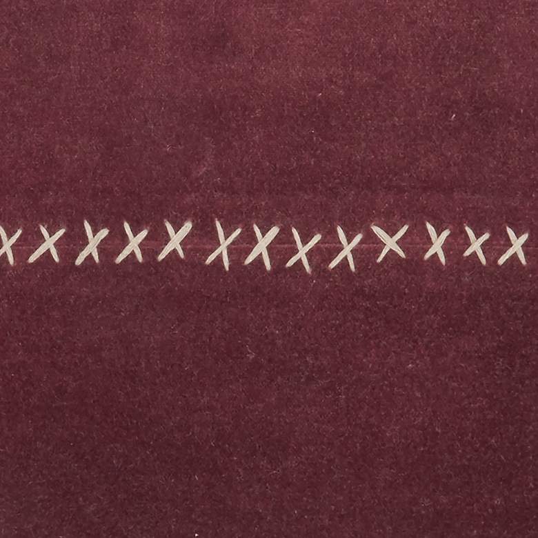 Image 3 Sofia Burgundy Stitch Velvet Frills 22" Square Throw Pillow more views