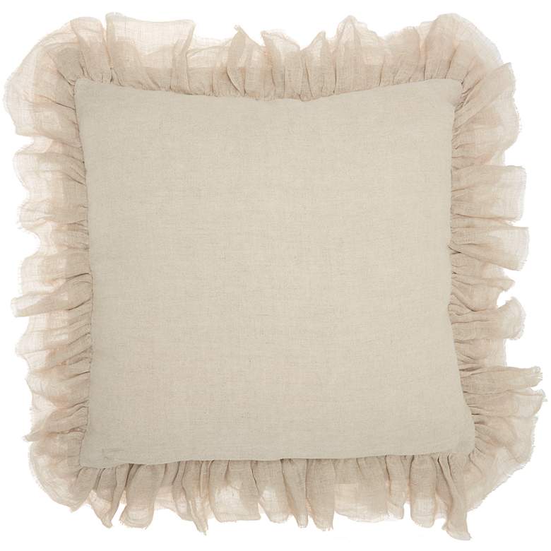 Image 4 Sofia Burgundy Stitch Velvet Frills 22 inch Square Throw Pillow more views