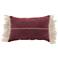 Sofia Burgundy Stitch Velvet Frills 22"x14" Throw Pillow