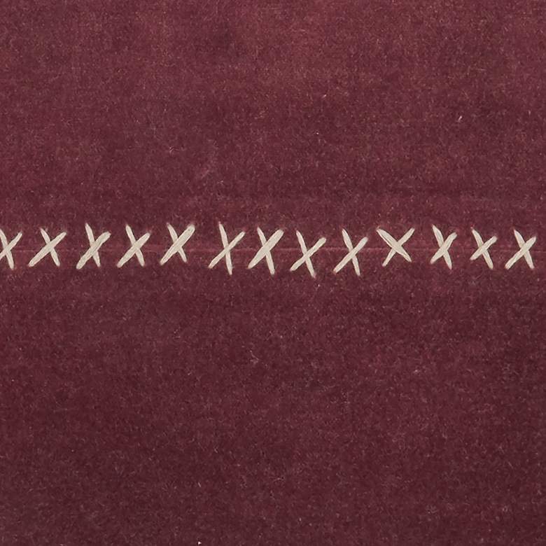 Image 3 Sofia Burgundy Stitch Velvet Frills 22"x14" Throw Pillow more views