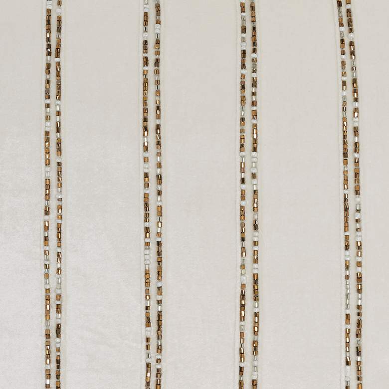 Image 3 Sofia Ivory Beaded Stripes 20" Square Throw Pillow more views