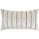 Sofia Ivory Beaded Stripes 21" x 12" Throw Pillow
