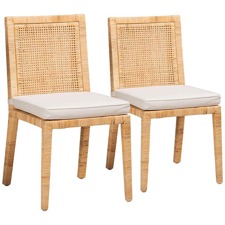 Image 2 Sofia Natural Wood and Rattan Dining Chair