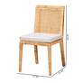 Sofia Natural Wood and Rattan Dining Chairs Set of 2