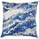 Sofia Navy Metallic Marble 18" Square Throw Pillow