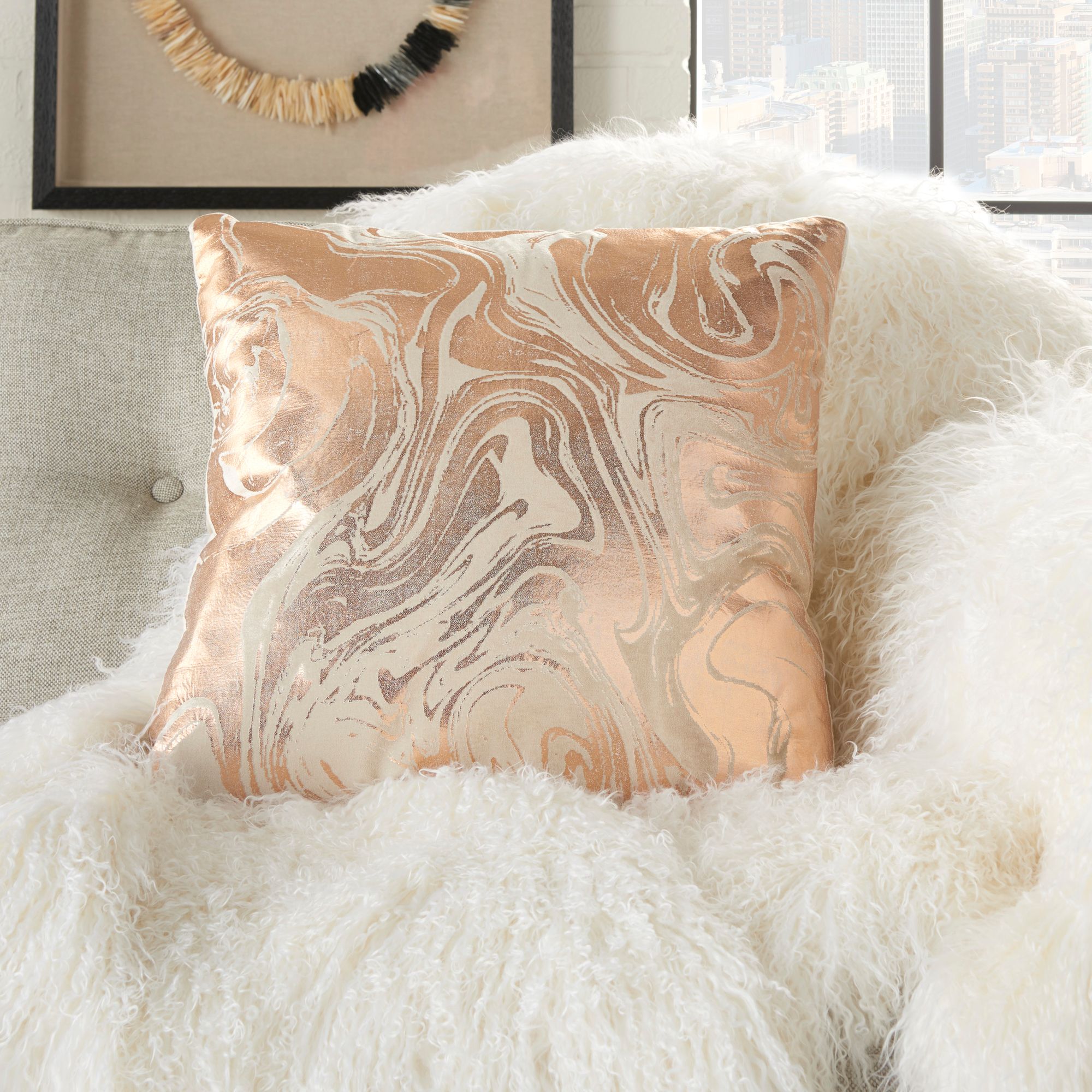 Rose gold deals pillows