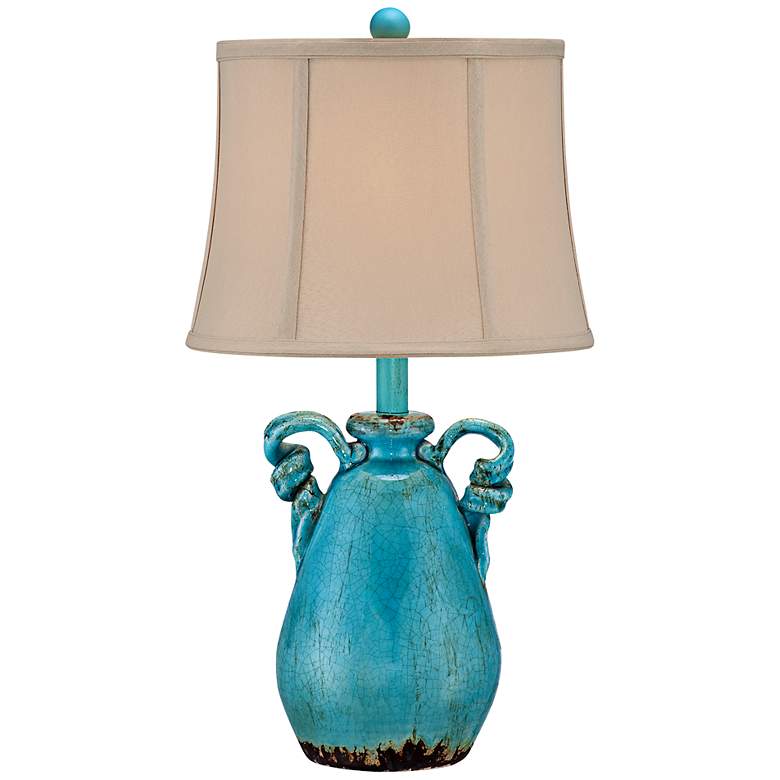 Image 1 Sofia Turquoise Blue Ceramic Table Lamp