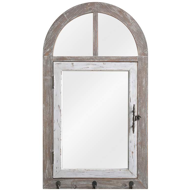 Image 1 Sofia Wood 20 1/2 inch x 36 inch Arch Top Wall Mirror