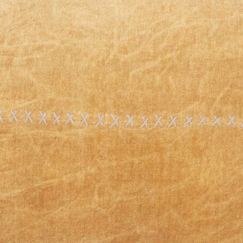 Image 3 Sofia Yellow Stitch Velvet Frills 22"x14" Throw Pillow more views