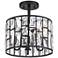 Sofie 11 3/4" Wide Black and Crystal Ceiling Light